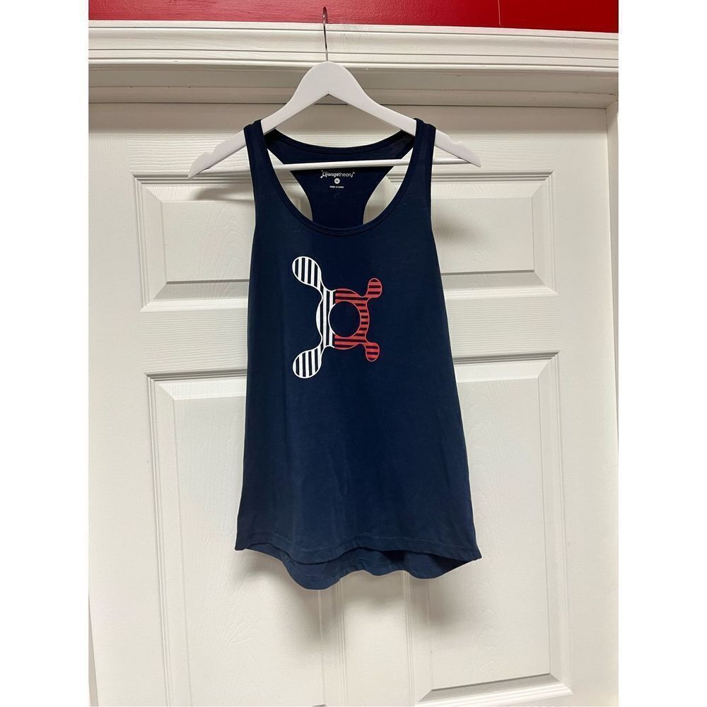 Orange Theory Navy Deep Racer Back T-Shirt sz M EUC
